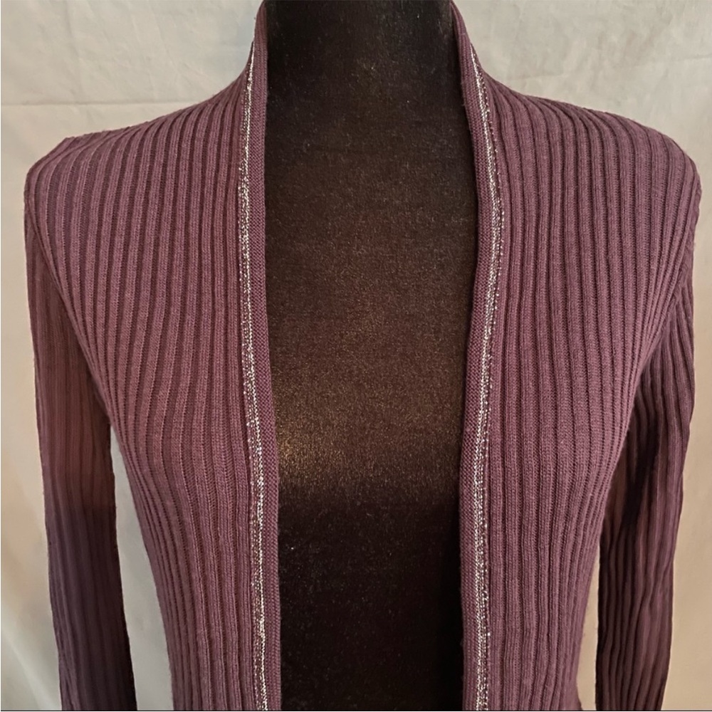 914. NWOT - Apt 9 Purple and Silver Cardigan - Picture 6 of 8